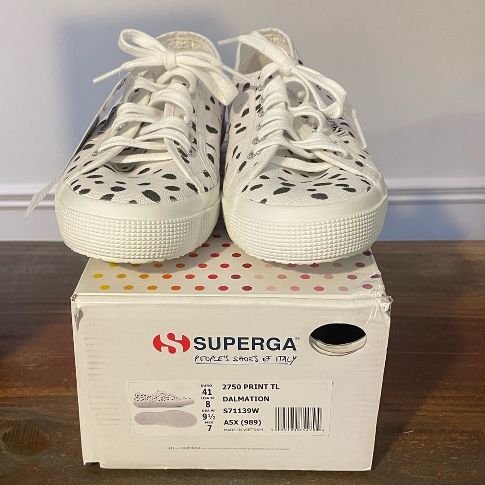 NEW Size 9.5 / EU 41 Superga Dalmation 2750
